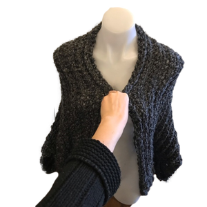Grey Crochet Handmade Knit Shrug